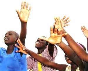 African children praising the Lord.